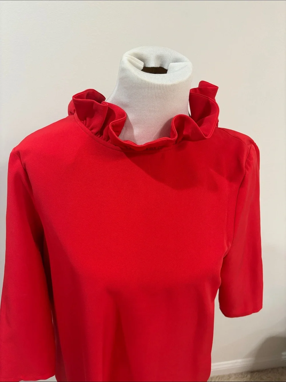 Tuckernuck Red Ruffle-Neck Mini Dress - Picture 2 of 11